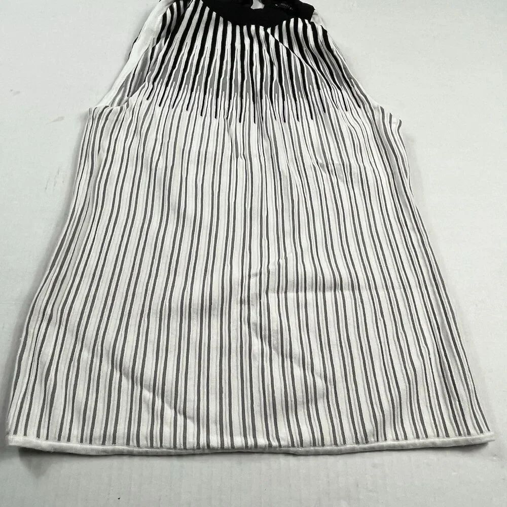 White House Black Market Halter Neck Top Striped Breathable Layering Blouse S - Picture 2 of 10